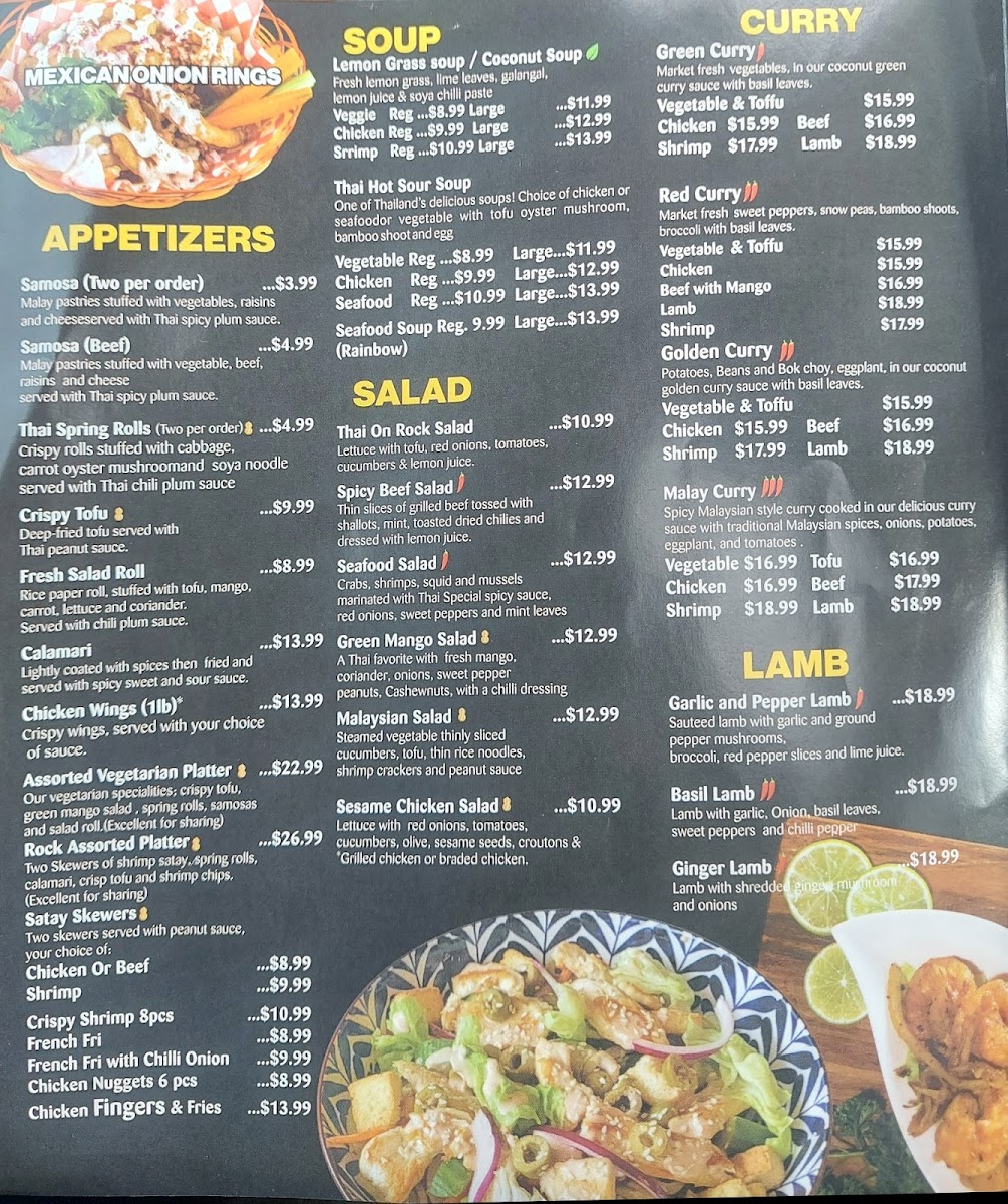 Menu Thai On Rock | Authentic Thai Restaurant Scarborough Ontario-7