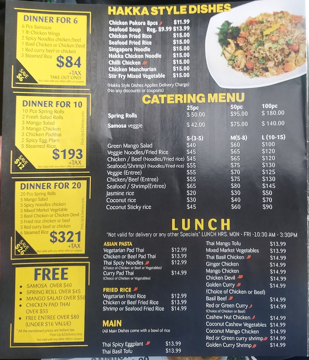 Menu Thai On Rock | Authentic Thai Restaurant Scarborough Ontario-8